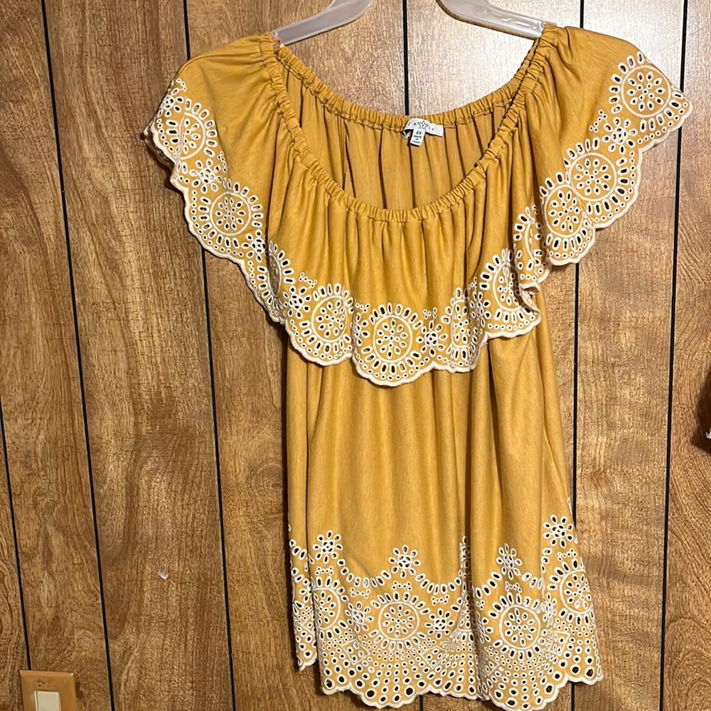 Mustard yellow color, size- 2X, brand- fever